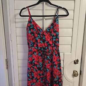 Source Unknown Floral Maxi Dress - Red and Blue